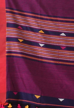 Handloom Pure Cotton Saree in Navy Blue