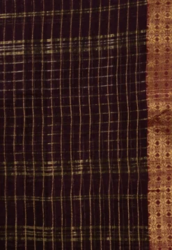 Handloom Pure Cotton Tant Saree in Dark Purple