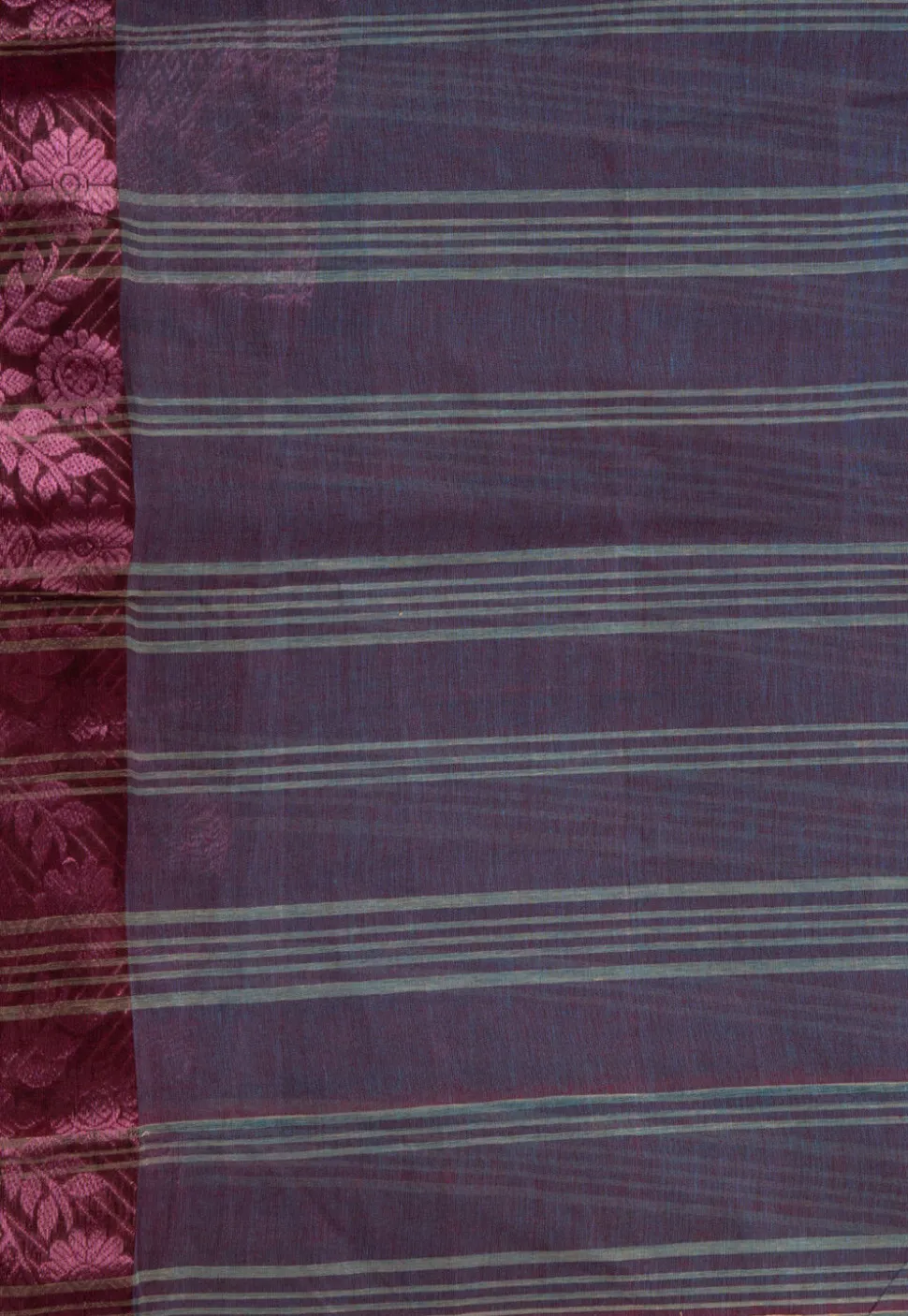 Handloom Pure Cotton Tant Saree in Purple