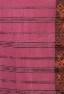 Handloom Pure Cotton Tant Saree in Pink