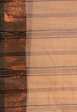 Handloom Pure Cotton Tant Saree in Peach