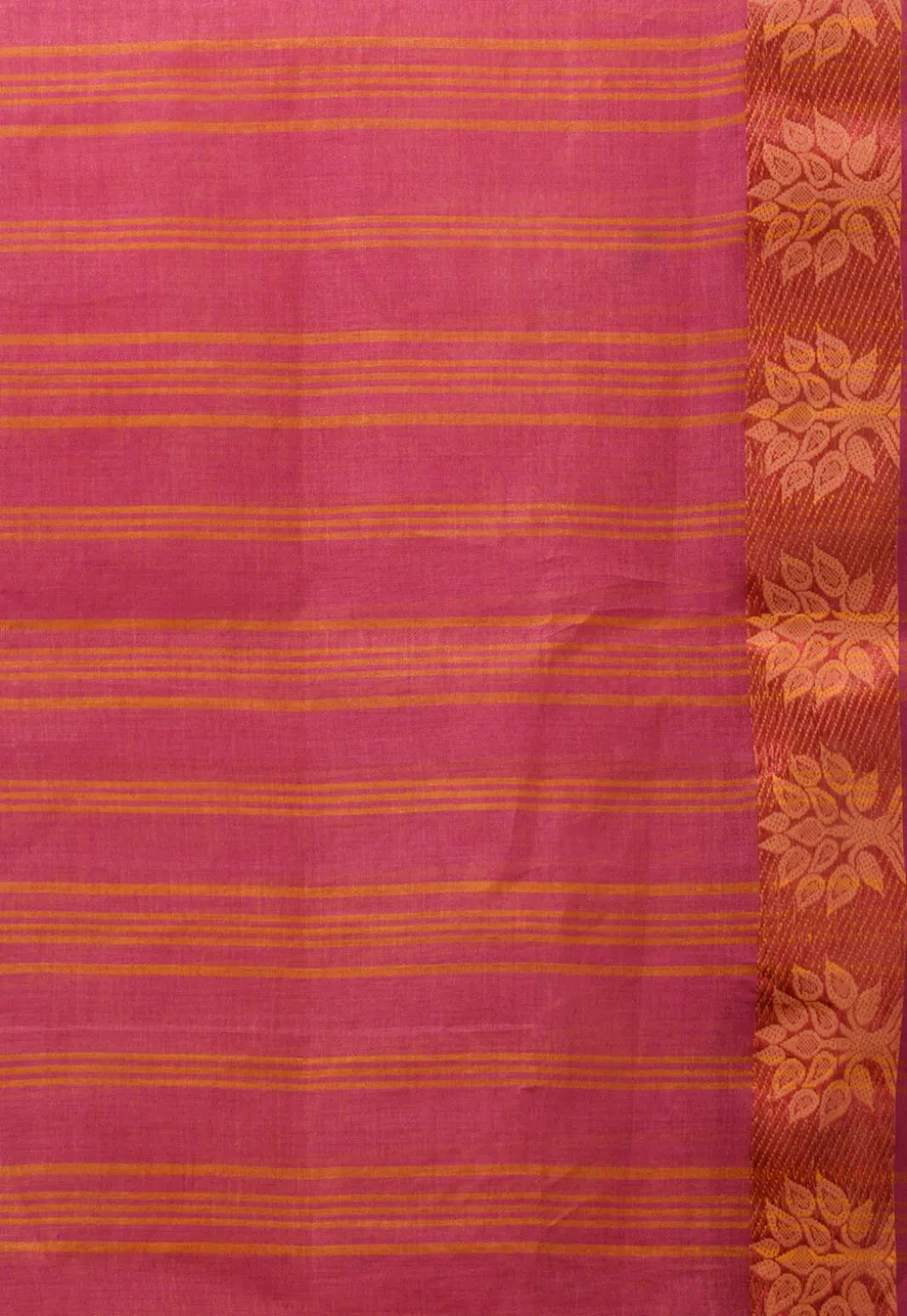 Handloom Pure Cotton Tant Saree in Pink