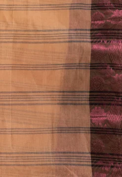 Handloom Pure Cotton Tant Saree in Beige