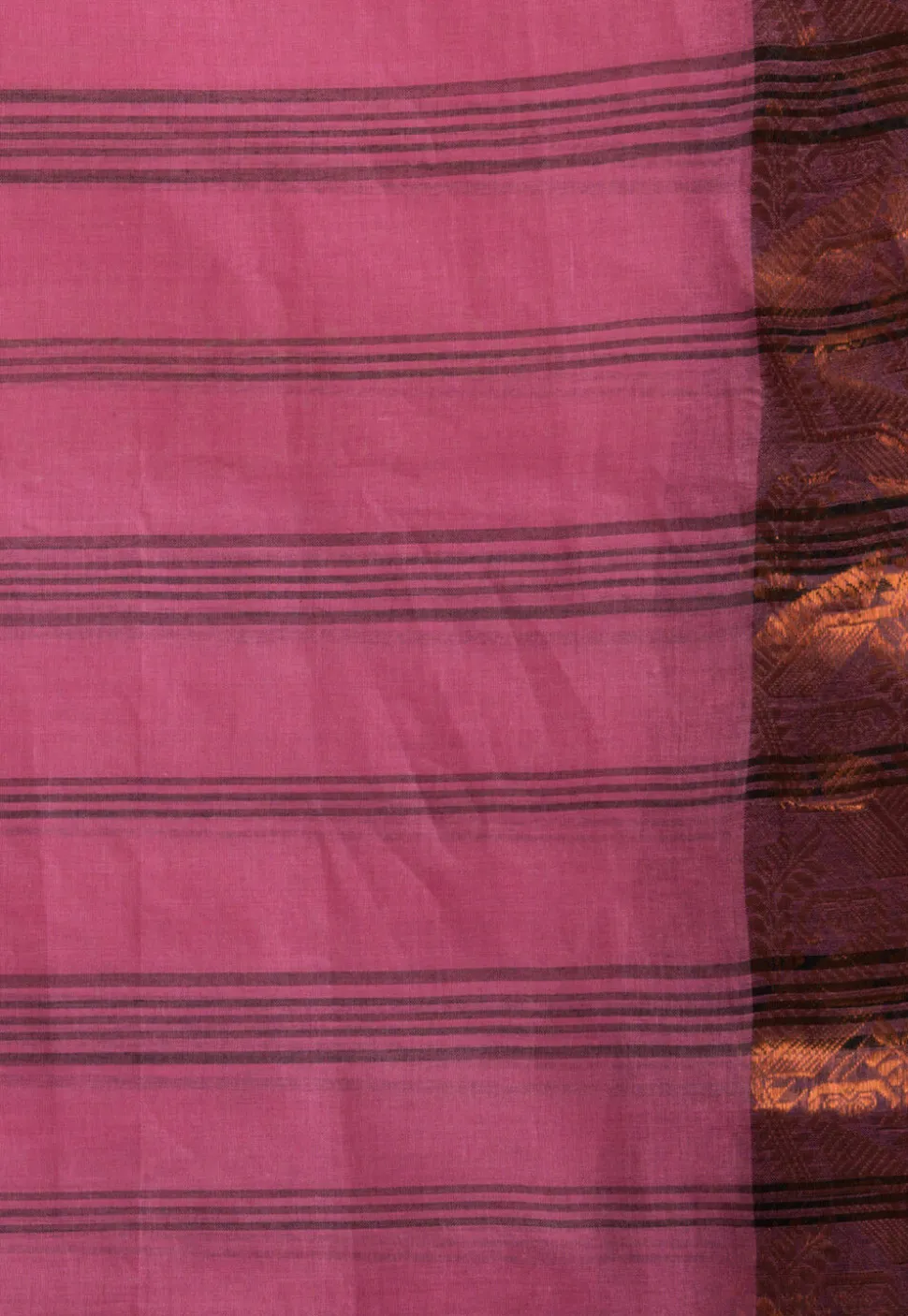 Handloom Pure Cotton Tant Saree in Pink