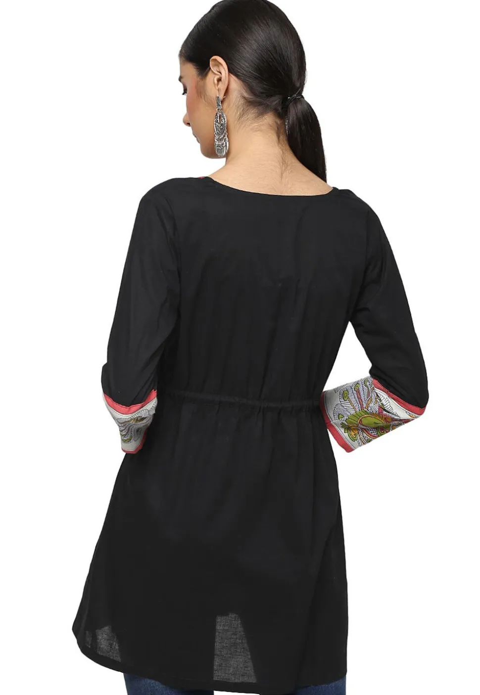 Handloom Pure Cotton Tunic in Black