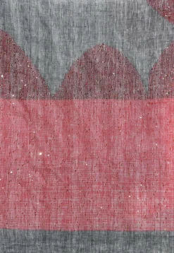 Handloom Pure Linen Saree in Grey