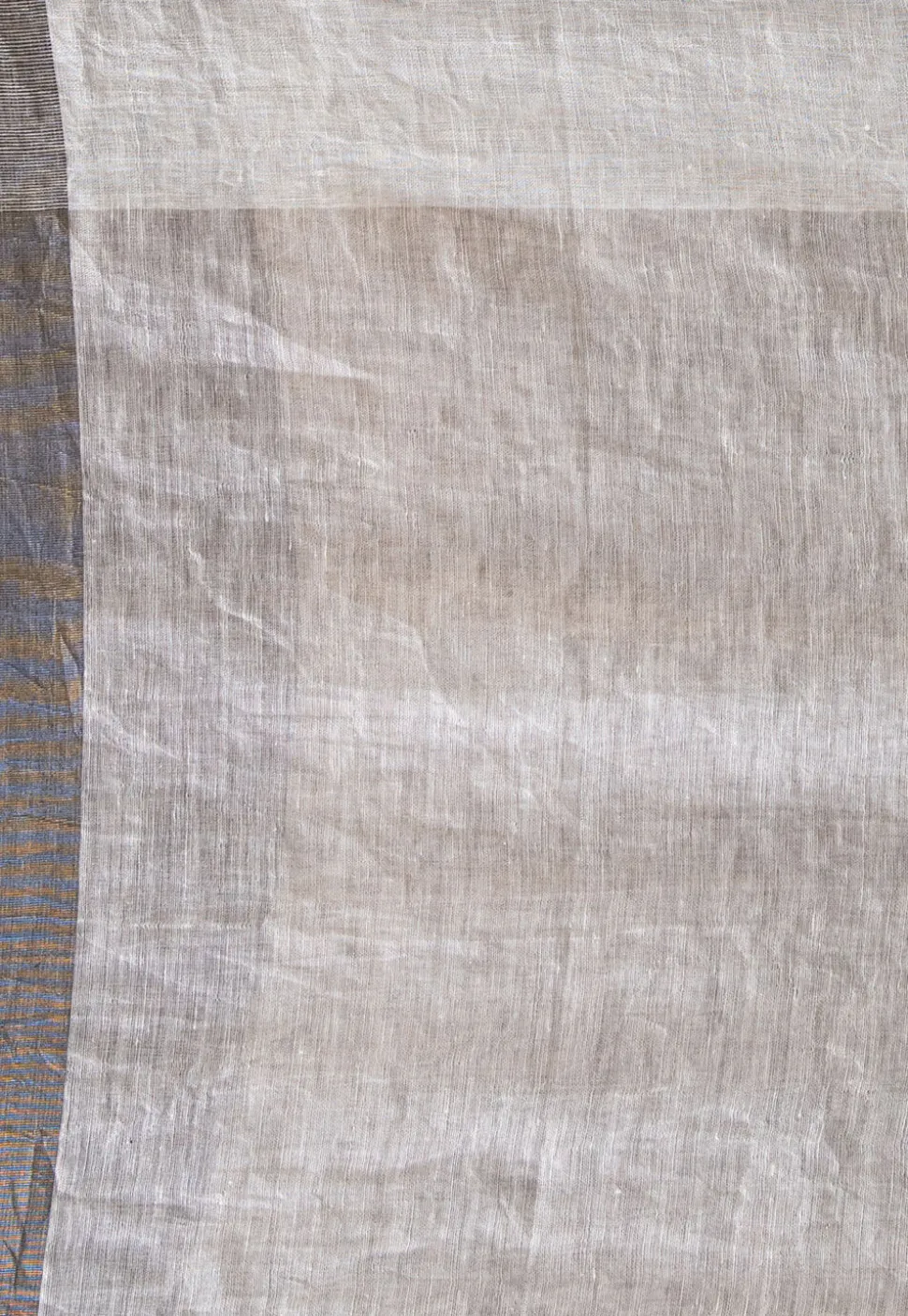 Handloom Pure Linen Saree in Off White
