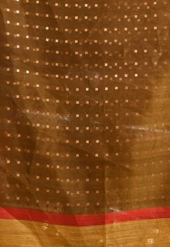 Handloom Pure Silk Saree in Dark Olive Green