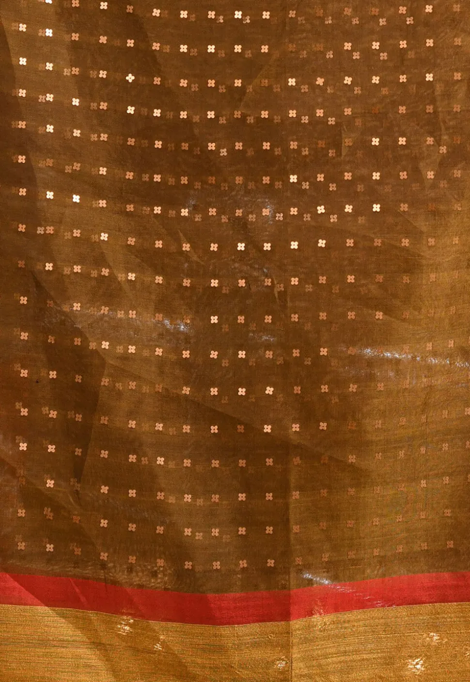 Handloom Pure Silk Saree in Dark Olive Green