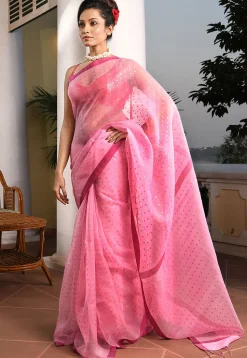 Handloom Pure Silk Saree in Pink