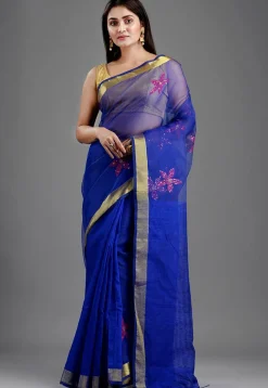 Handloom Resham Silk Saree in Royal Blue