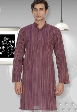 Handloom South Cotton Kurta in Dark Purple