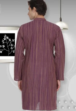 Handloom South Cotton Kurta in Dark Purple