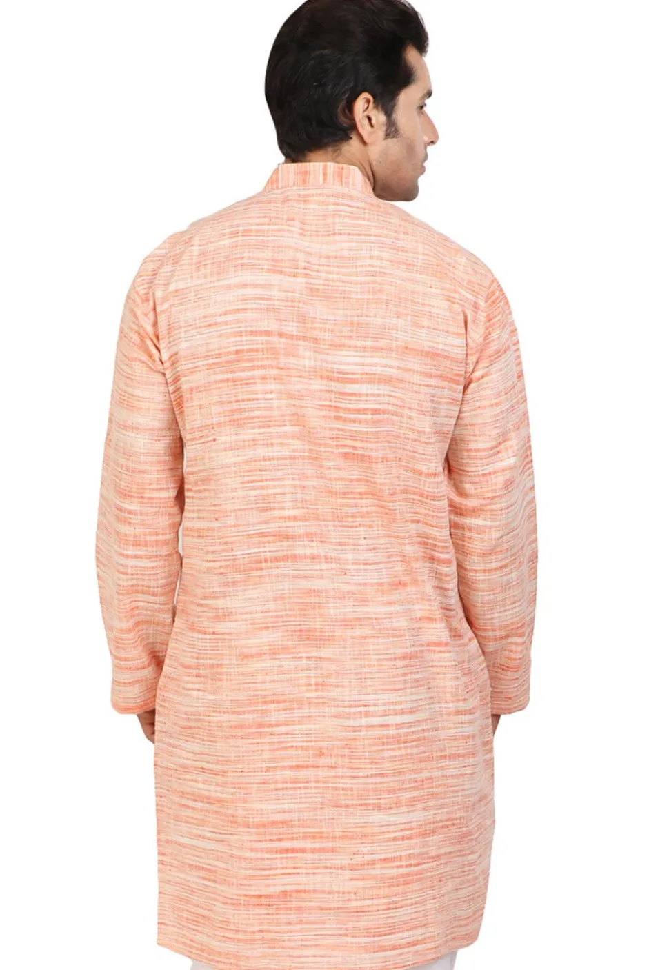 Handloom South Cotton Kurta in Pastel Orange