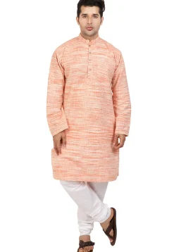 Handloom South Cotton Kurta in Pastel Orange