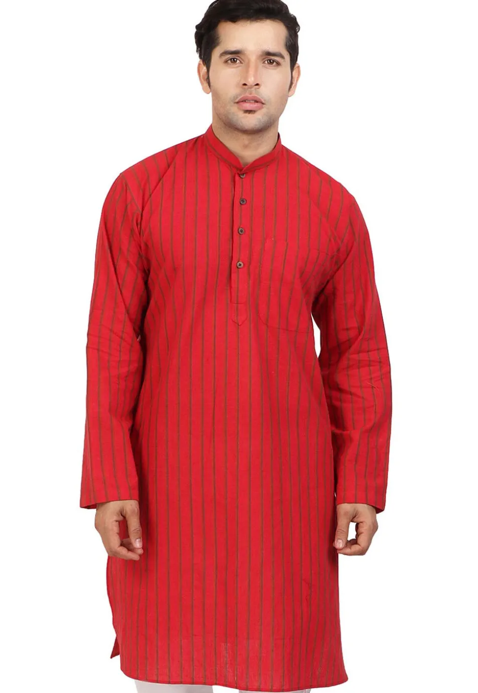 Handloom South Cotton Kurta in Red