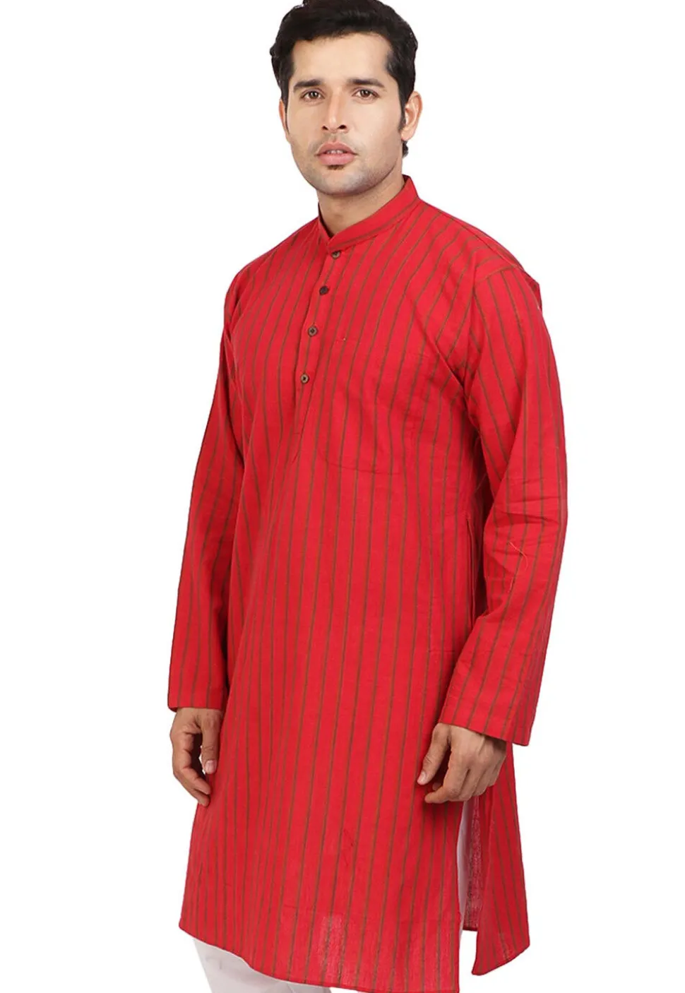 Handloom South Cotton Kurta in Red