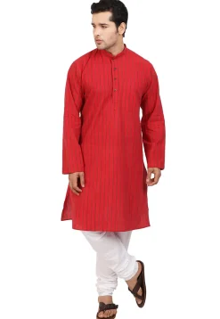 Handloom South Cotton Kurta in Red