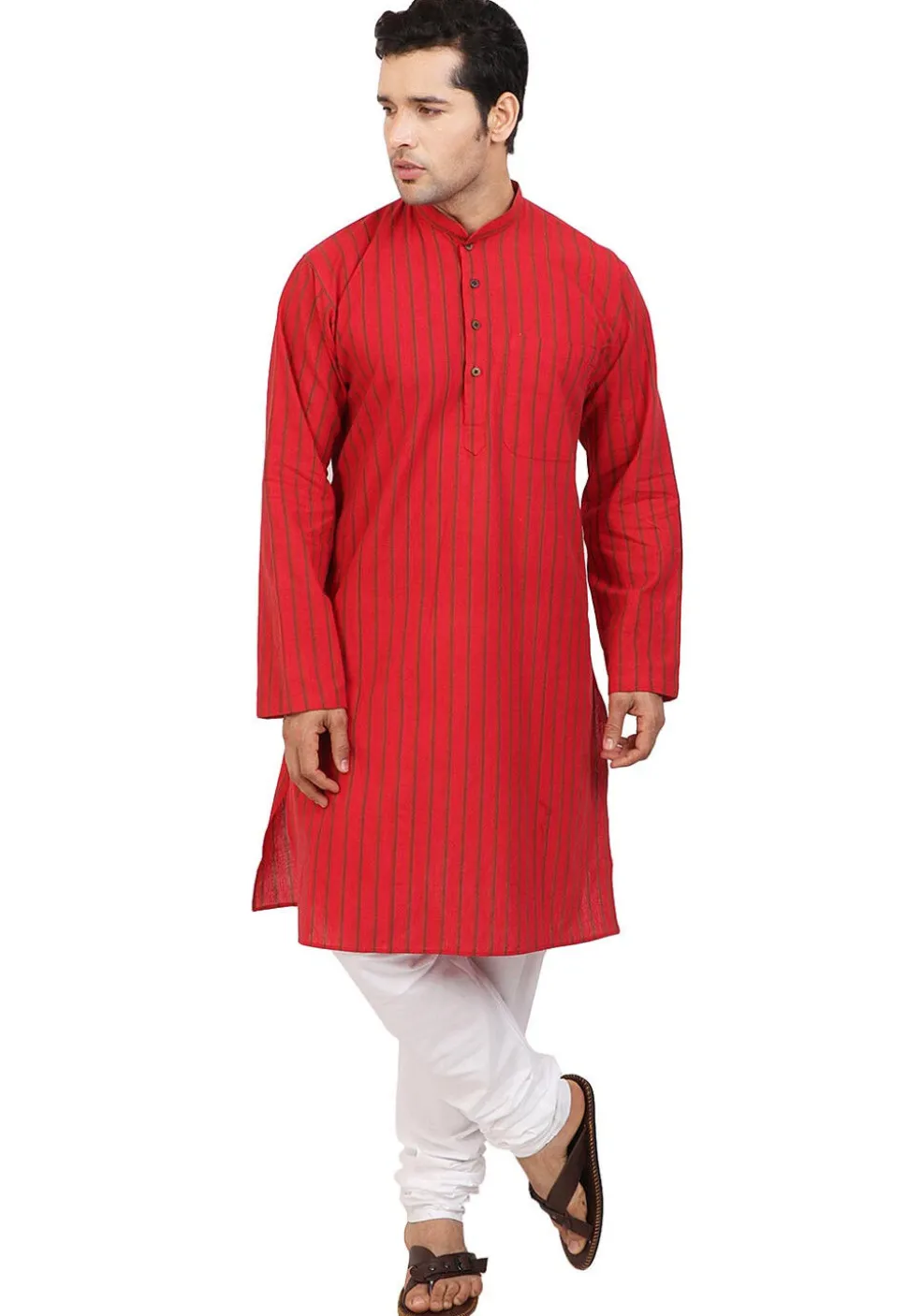 Handloom South Cotton Kurta in Red