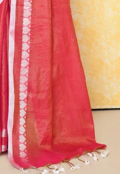 Handloom Tissue Silk Saree in Fuchsia