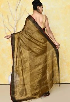 Handloom Tissue Silk Saree in Golden