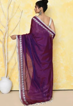 Handloom Tissue Silk Saree in Violet
