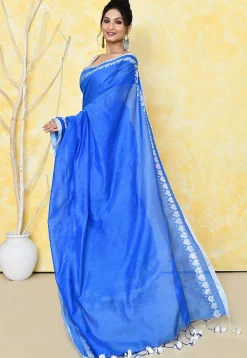 Handloom Tissue Silk Saree in Blue