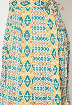 Ikat Print Cotton Skirt in Multicolor