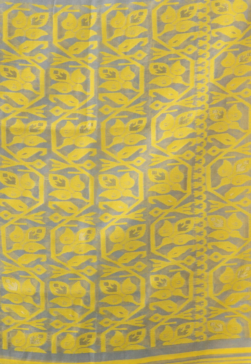 Jamdani Cotton Silk Saree in Grey