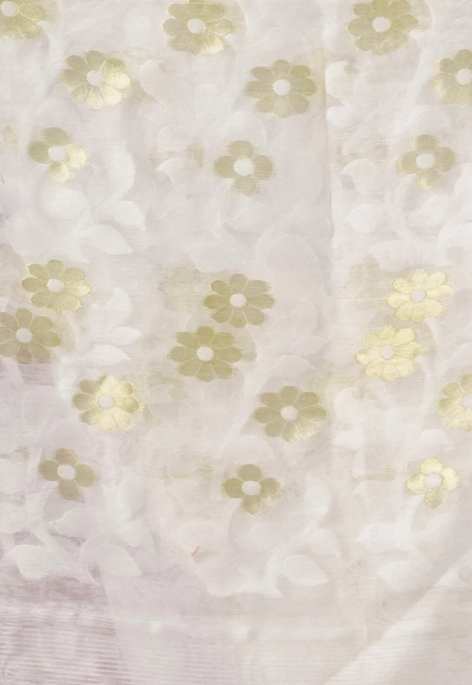 Jamdani Cotton Silk Saree in White