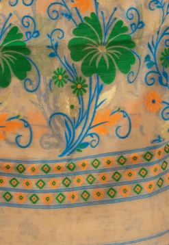 Jamdani Cotton Silk Saree in Beige