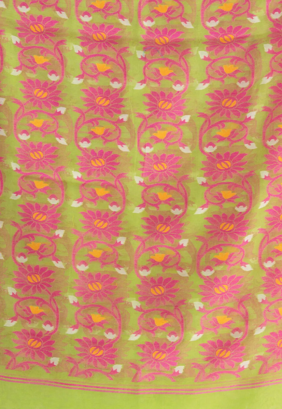 Jamdani Cotton Silk Saree in Light Green