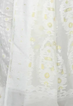 Jamdani Resham Silk Handloom Saree in White