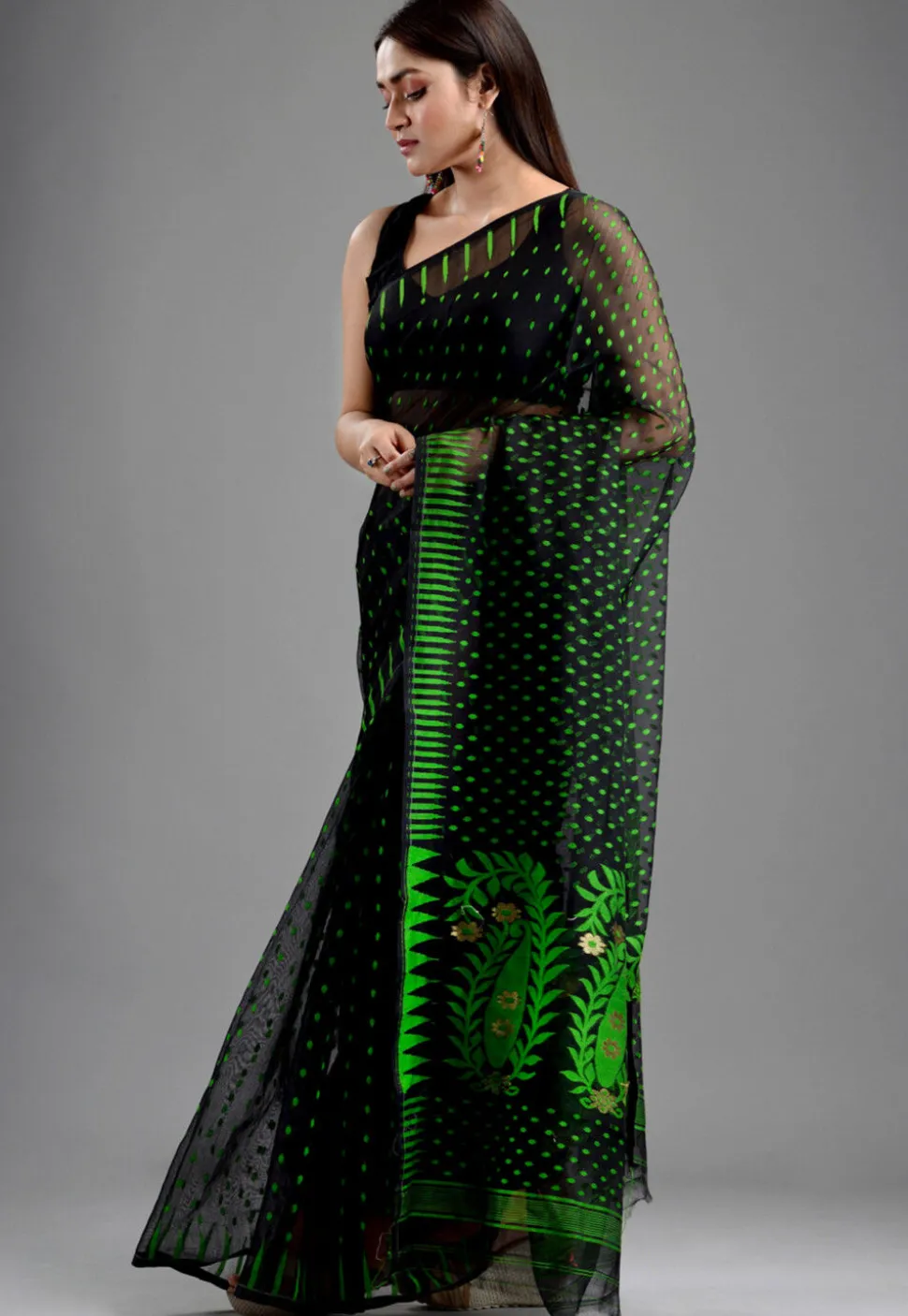 Jamdani Saree in Black