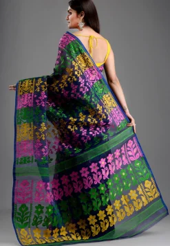 Jamdani Saree in Navy Blue