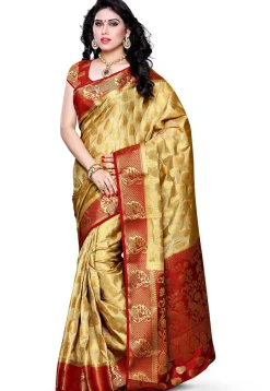 Kanchipuram Art Silk Saree in Golden