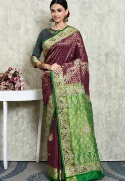 Kanchipuram Pure Silk Saree in Dark Purple