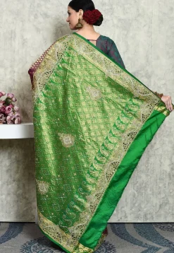 Kanchipuram Pure Silk Saree in Dark Purple