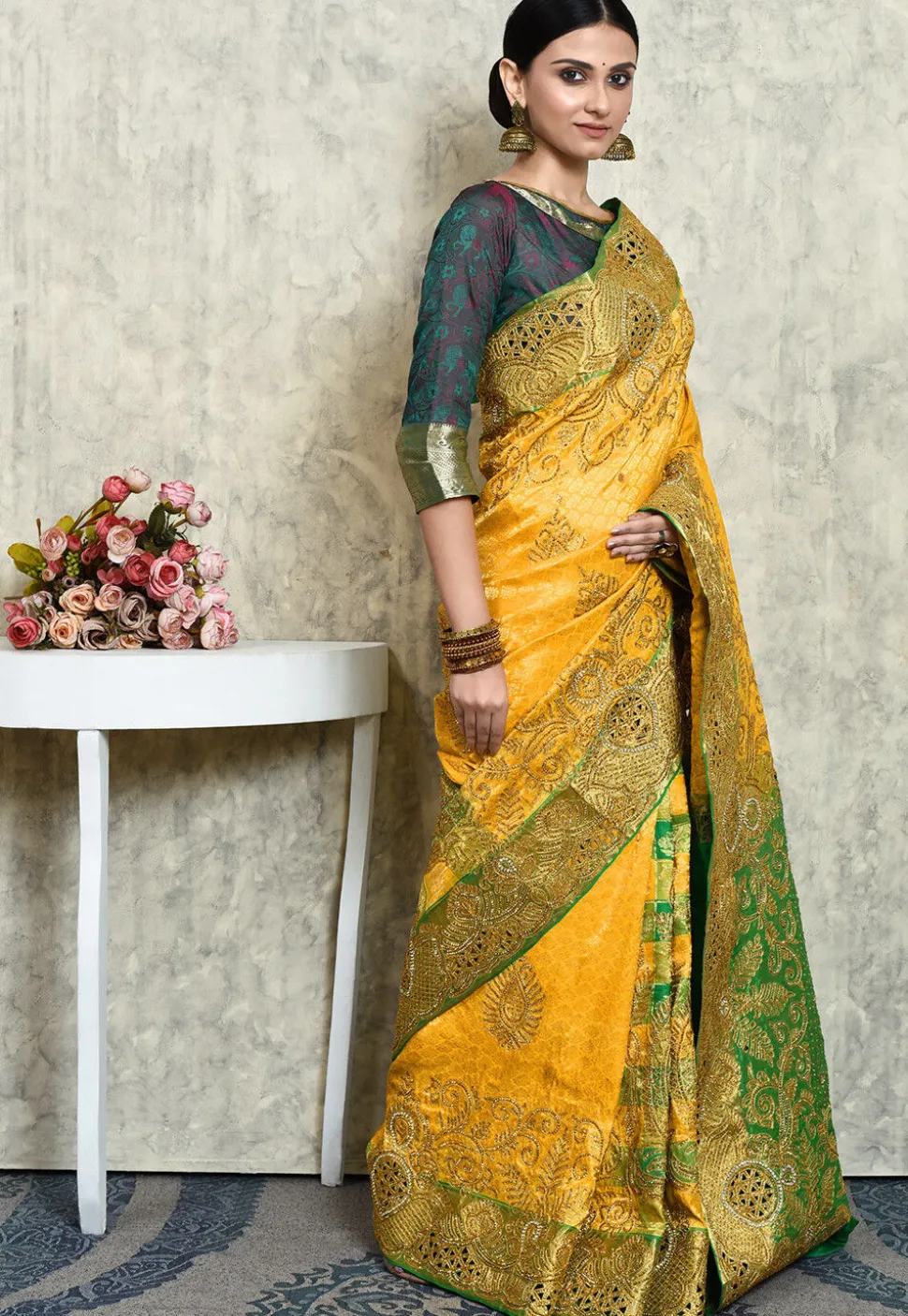 Kanchipuram Pure Silk Saree in Yellow