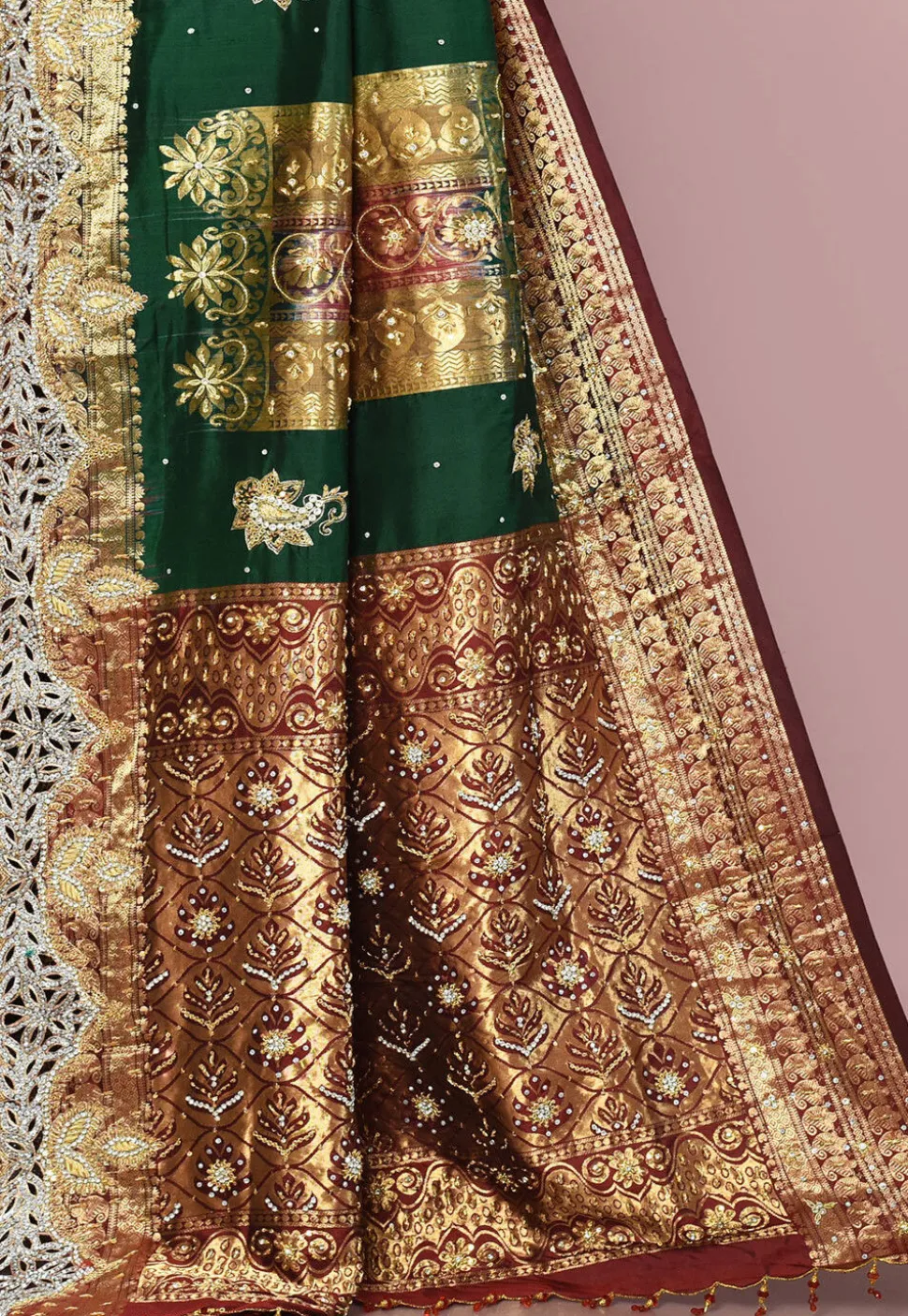 Kanchipuram Pure Silk Saree in Teal Green