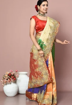 Kanchipuram Pure Silk Saree in Multicolor