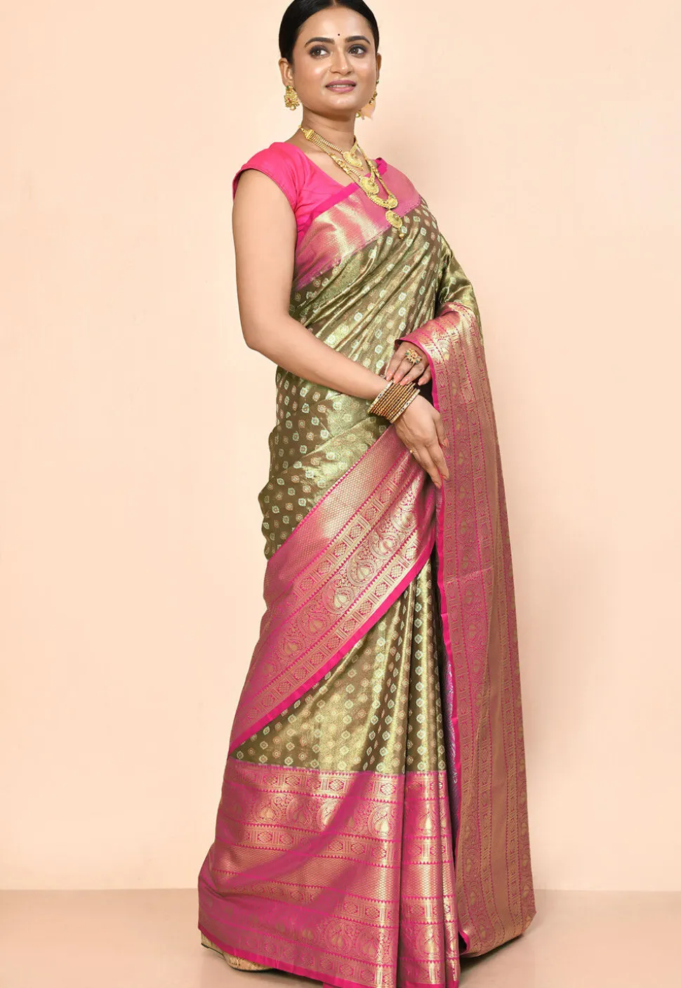 Kanchipuram Saree in Antique