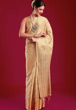 Kanchipuram Saree in Beige