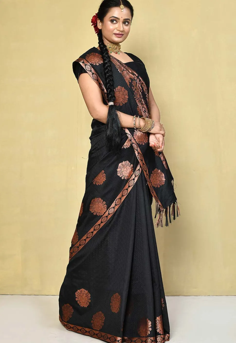 Kanchipuram Saree in Black