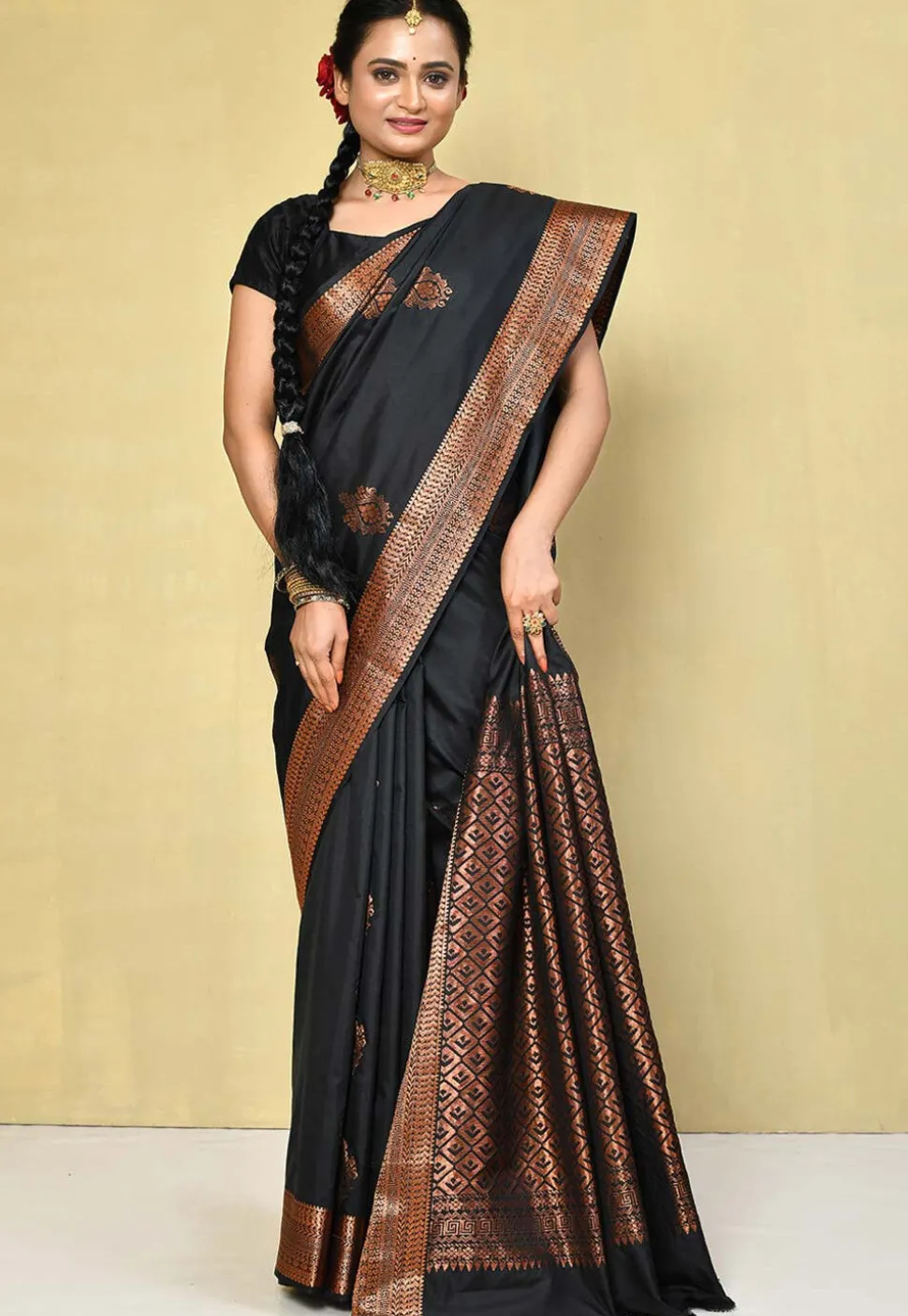 Kanchipuram Saree in Black