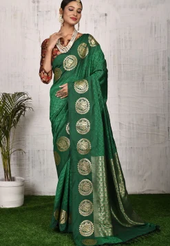 Kanchipuram Saree in Dark Green