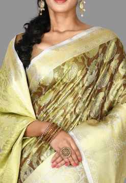 Kanchipuram Saree in Dark Brown