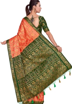 Kanchipuram Saree in Dark Peach