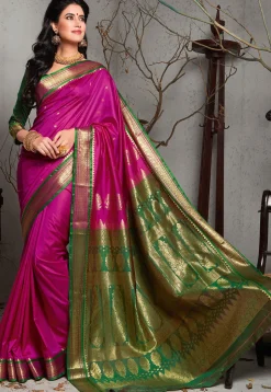 Kanchipuram Saree in Fuchsia