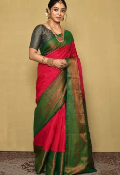 Kanchipuram Saree in Fuchsia